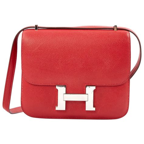 hermes red leather purse